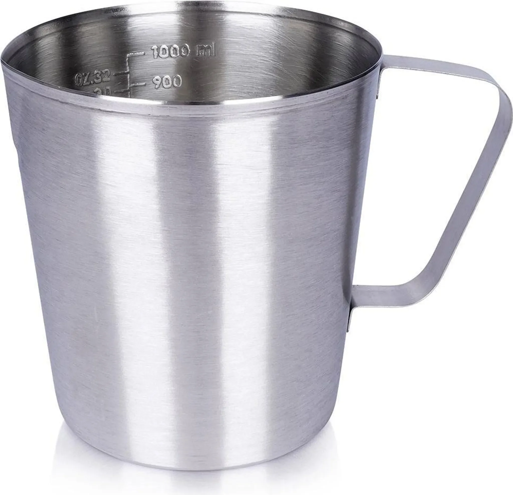 Messbecher aus Edelstahl – 1 L mit Griff & Ausguss